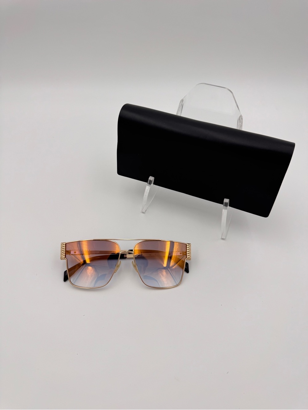 Moschino MOS024/S Gold Logo Sunglasses Gradient Lens 60mm w/ Original Case